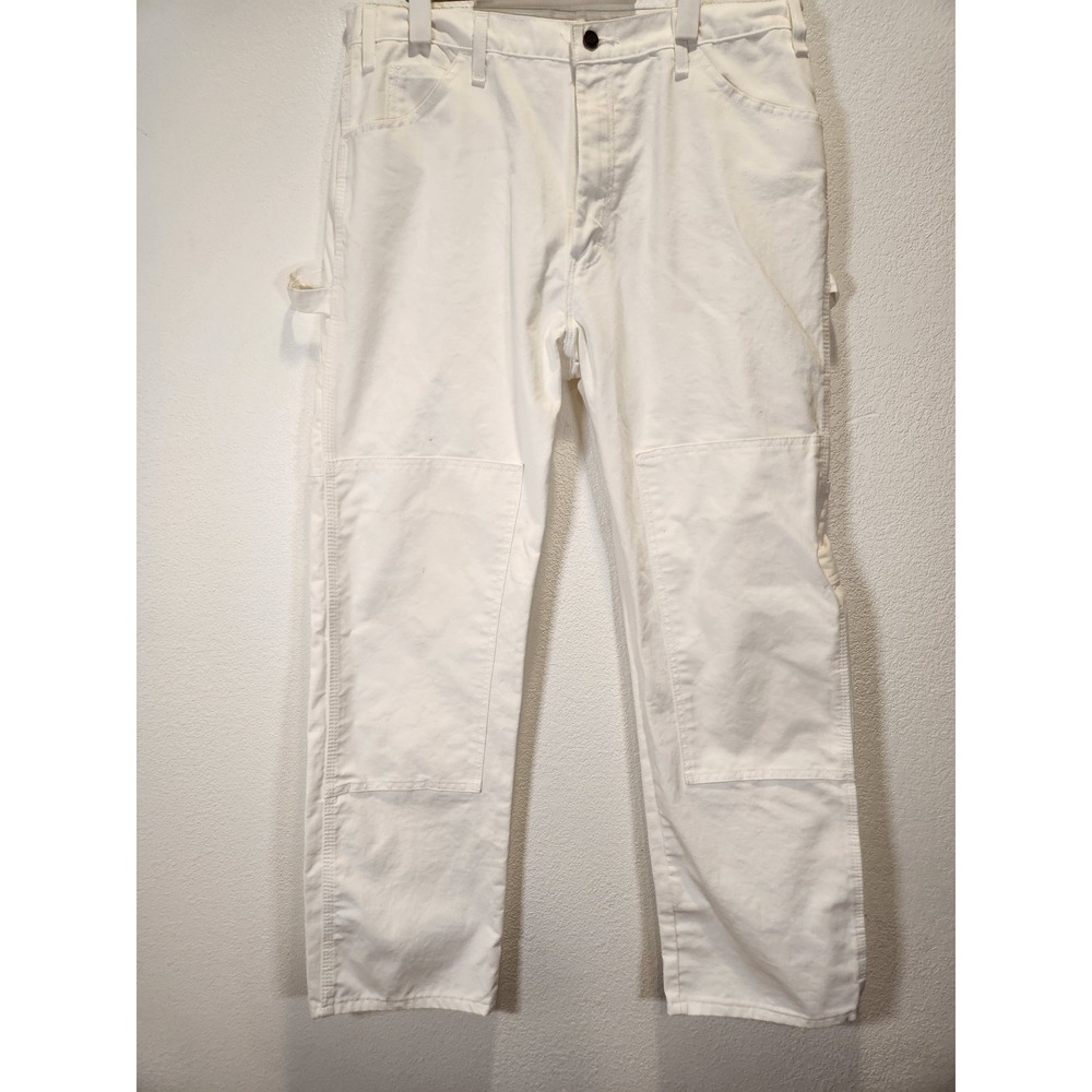 Dickies White Double Knee pad  Painter Pants Mens 36x32 Kelly-Moore Workwear